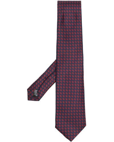 Dunhill Cravate en soie à imprimé graphique - Violet