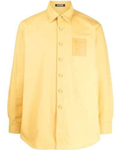 Raf Simons Logo-patch Cotton Shirt - Yellow