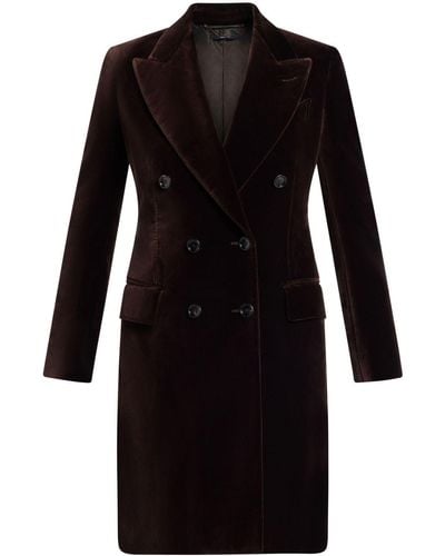 Tom Ford Double-breasted Velvet Coat - Black