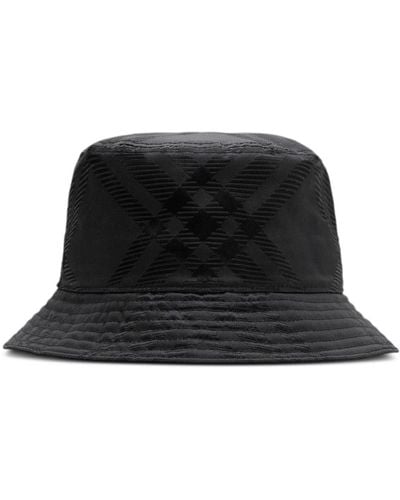Burberry Check Bucket Hat - Black