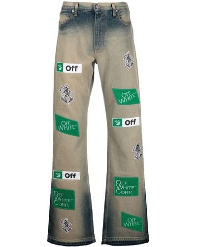 Off-White c/o Virgil Abloh Jeans Met Logo - Groen