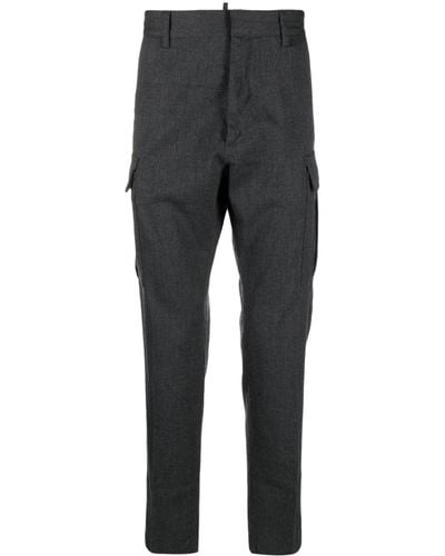 DSquared² Mid-rise Tapered-leg Trousers - Grey