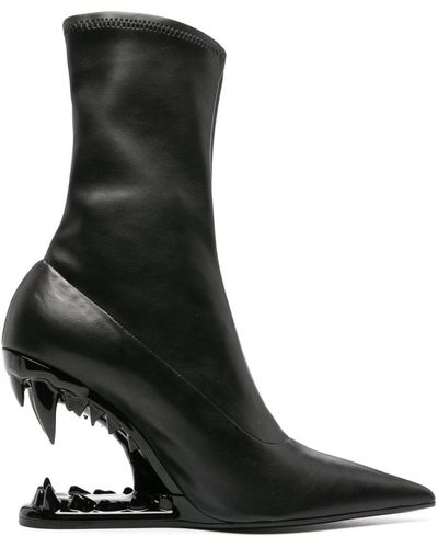 Gcds Morso 110mm Leather Ankle Boots - Black