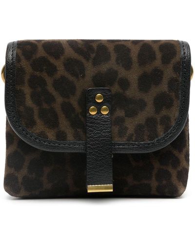 Jérôme Dreyfuss Cartera con estampado de leopardo - Negro