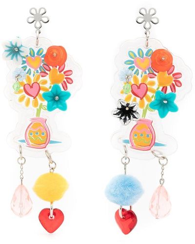 Amir Slama Floral-appliqué Drop Earrings - Multicolor