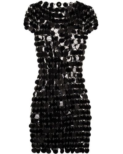 Rabanne Vestido corto con diseño de discos - Negro
