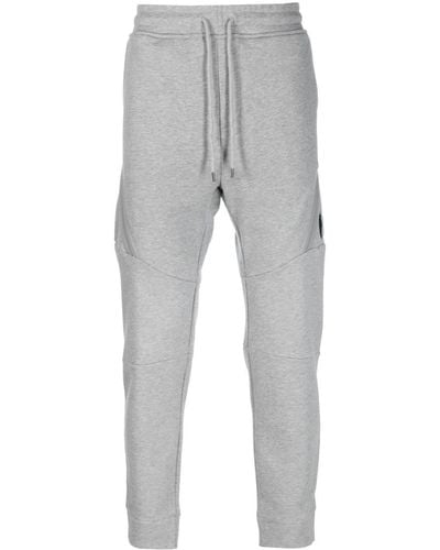 C.P. Company Pantalon de jogging en coton à détail de lentille - Gris