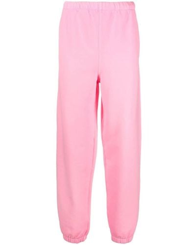 ERL Raised-logo Fleece Track Pants - Pink