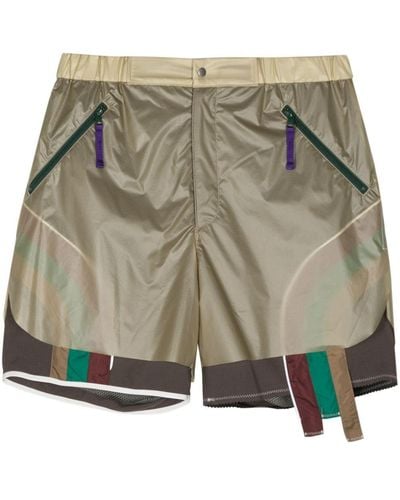 Kolor Colour-block panelled shorts - Gris