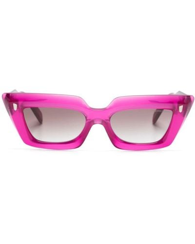 Cutler and Gross Logo-lettering Rectangle-frame Sunglasses - Pink
