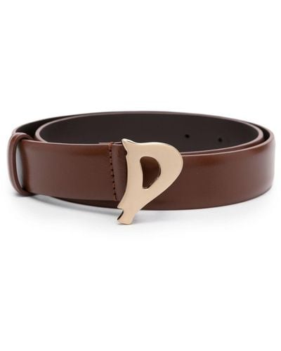 Dondup Logo-buckle Leather Belt - Brown