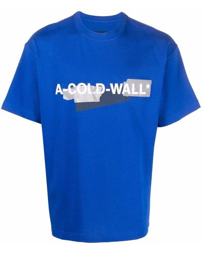 A_COLD_WALL* T-shirt Met Logo - Blauw