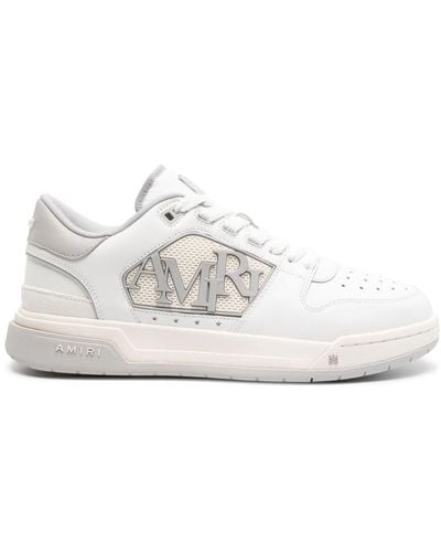 Amiri Logo-embossed Leather Sneakers - White