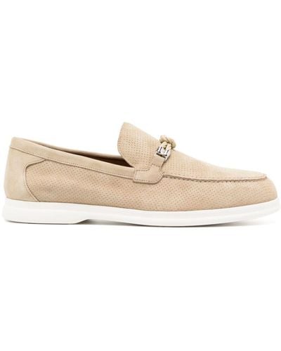 Doucal's Knot-detail Mesh Loafers - Natural