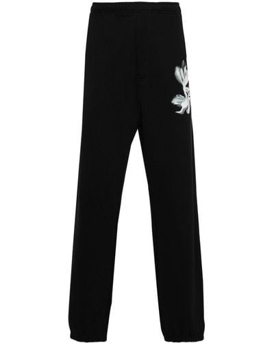Y-3 Floral-print Track Trousers - Black