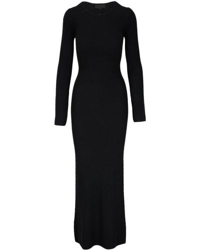 Nili Lotan Long-sleeve Wool Maxi Dress - Black