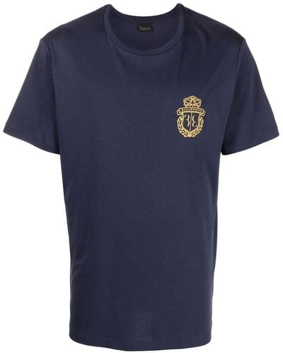Billionaire Camisa con distintivo y manga corta - Azul