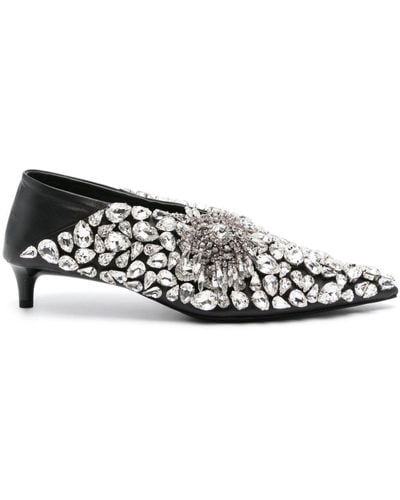 Jil Sander 40mm Crystal-embellished Court Shoes - White