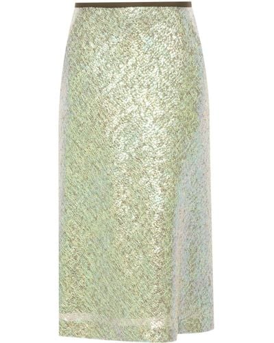 ODEEH Hazy sequinned skirt - Vert