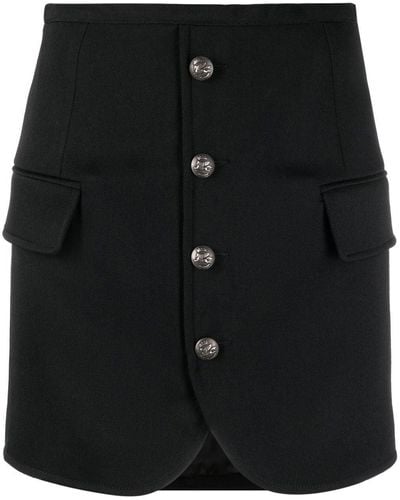 Etro Pegaso-button Fitted Mini Skirt - Black