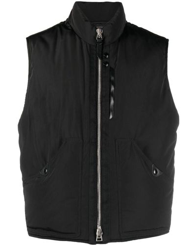 Tom Ford Ottoman Zip-up Padded Gilet - Black