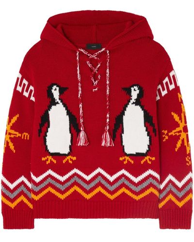 Alanui Hoodie For The Love Of Pengui - Rouge