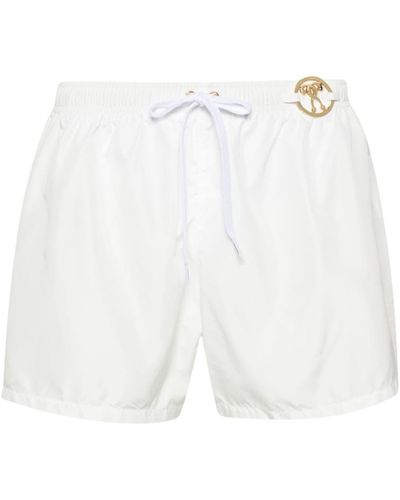 Moschino Short de bain à logo Double Question Mark - Blanc