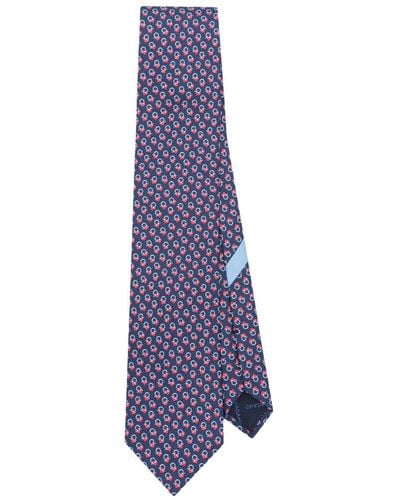 Ferragamo Geometric Silk Tie - Purple