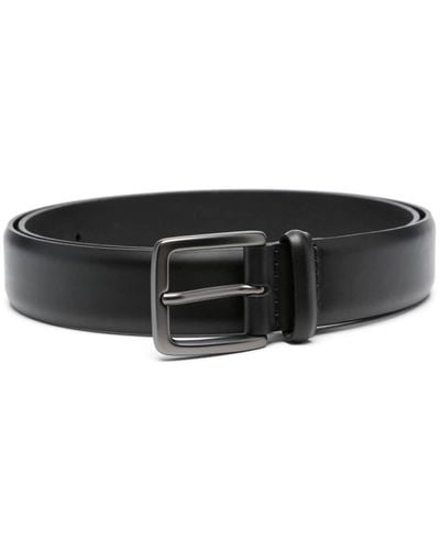 Orciani Leather Buckle Belt - Black