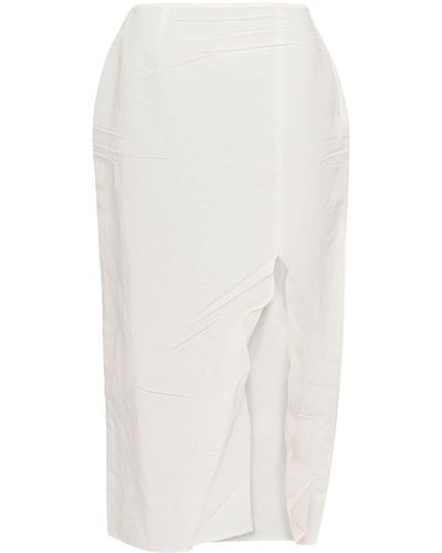 Prada Triangle-logo High-waisted Skirt - White