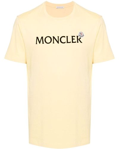 Moncler Flocked-logo cotton T-shirt - Natur
