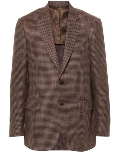 Canali Houndstooth Single-breasted Blazer - Brown