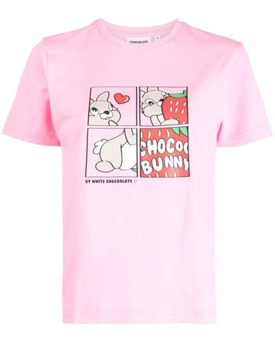 Chocoolate T-shirt con stampa logo - Rosa