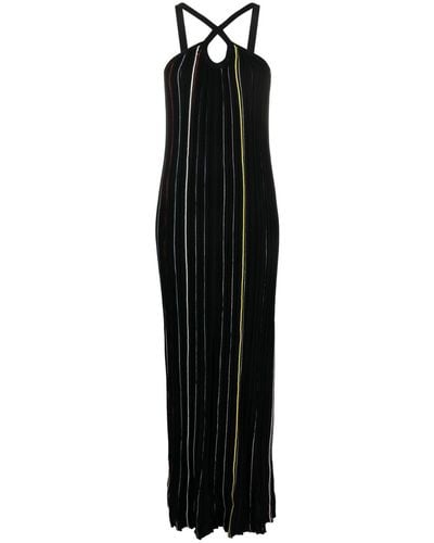 Sonia Rykiel Striped Knitted Maxi Dress - Black