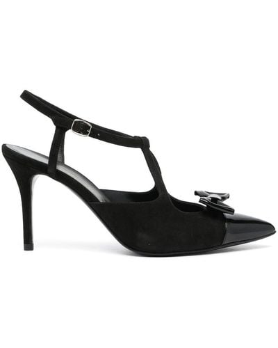 Alessandra Rich Zapatos de tacón con detalle de lazo - Negro