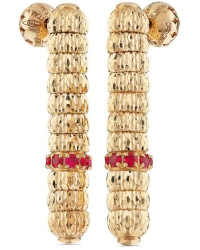 Officina Bernardi 18kt Yellow Gold Enigma Ruby Drop Earrings - Metallic