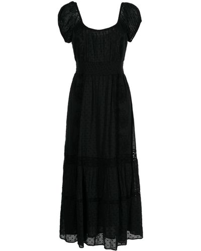 LoveShackFancy Vernon Embroidered Cotton Dress - ブラック