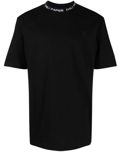 Daily Paper T-Shirt mit Logo-Intarsie - Schwarz