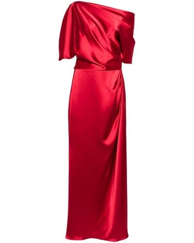 Amsale Off-shoulder satin gown - Rojo