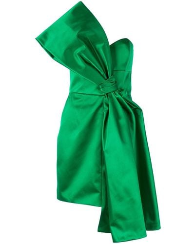 Paule Ka Satin Bow Dress - Green