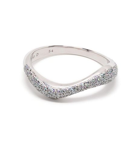 Maria Black Aura Opal Glitter Ring - White