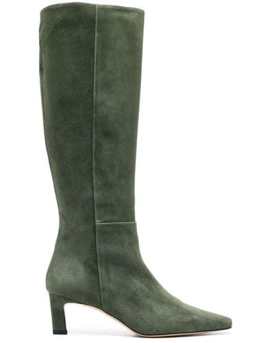 SCAROSSO Kira 50mm Suede Boots - Green