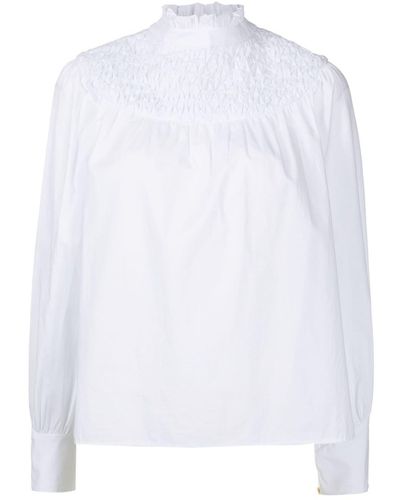 Isolda Ronnie Long-sleeved Cotton Blouse - White