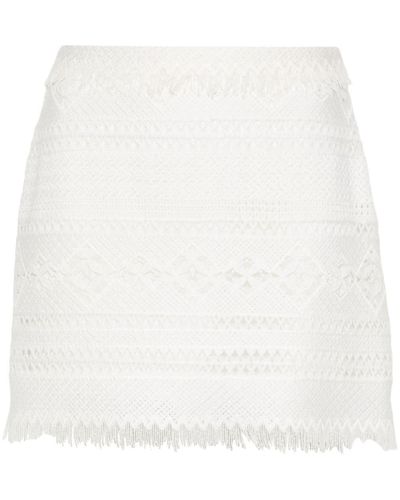 Ermanno Scervino Minijupe à franges - Blanc