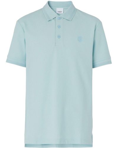 Burberry Pikee-Poloshirt mit Monogramm - Blau