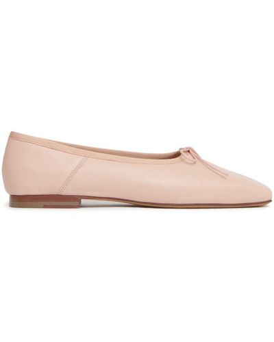 Mansur Gavriel Bianca Square-toe Leather Ballerinas - Pink