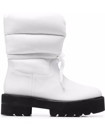 Stuart Weitzman Tyler Quilted Panelled Ankle Boots - White