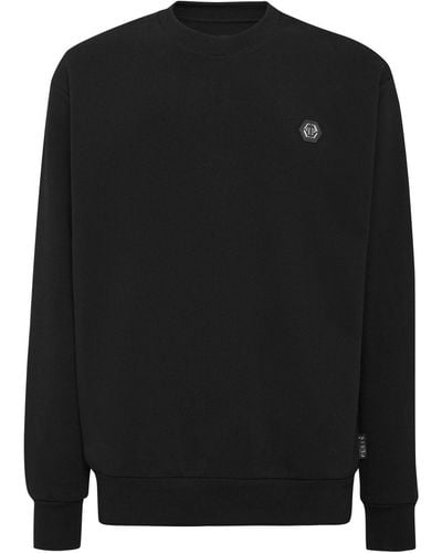Philipp Plein Logo-patch Crew-neck Sweatshirt - Black
