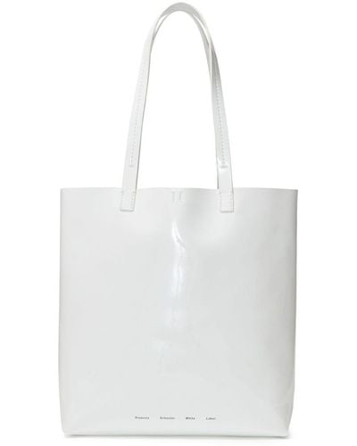 Proenza Schouler Walker Patent Tote Bag - White