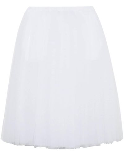 COMME DES GARÇON BLACK Tulle Midi Skirt - White